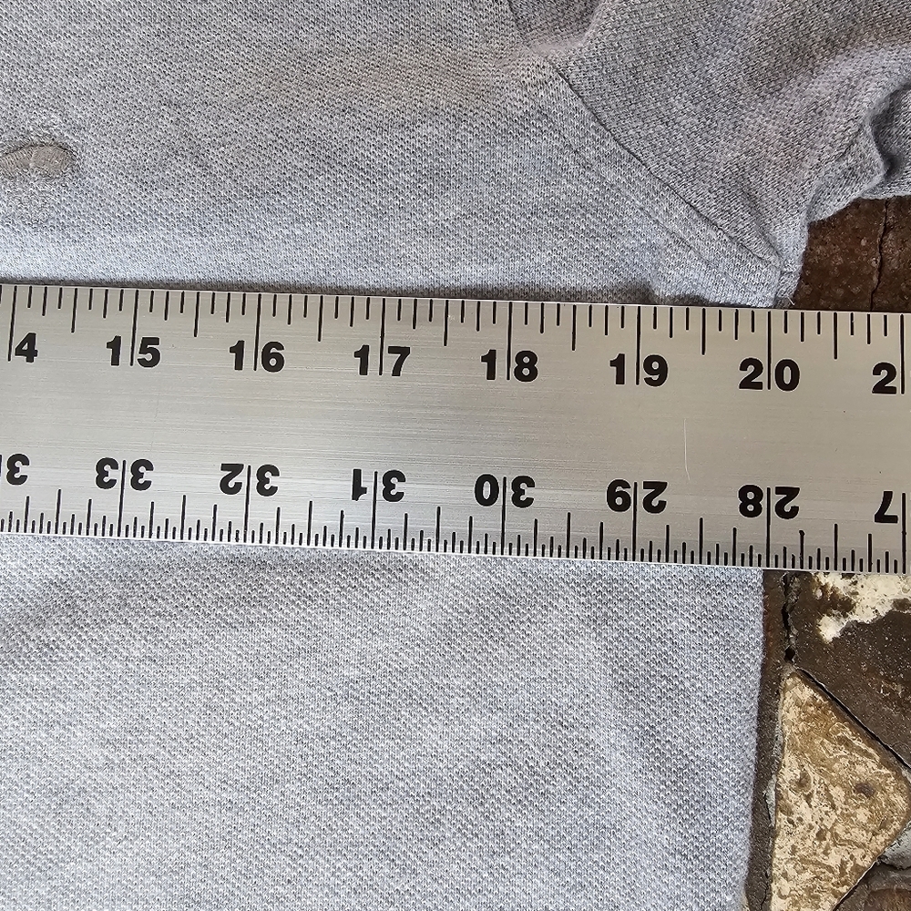 Brooks Brothers Red Fleece Polo Shirt Heather Grey Tonal Logo Vented Hem Size M - Picture 9 of 9
